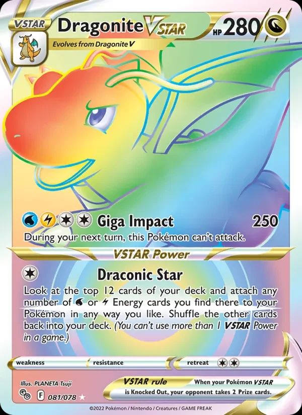 Dragonite VSTAR Pokémon GO card