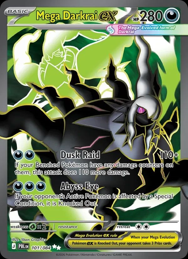 Mega Darkrai ex Pitch Black card
