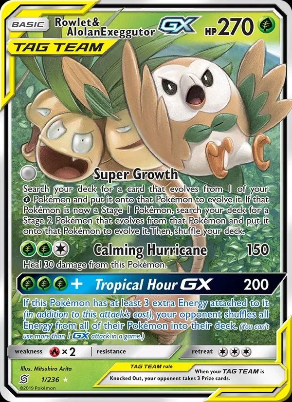 Rowlet & Alolan Exeggutor GX 1