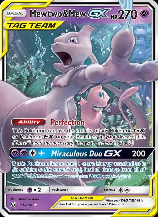 Mewtwo & Mew GX Unified Minds card