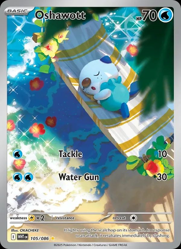 Oshawott White Flare card
