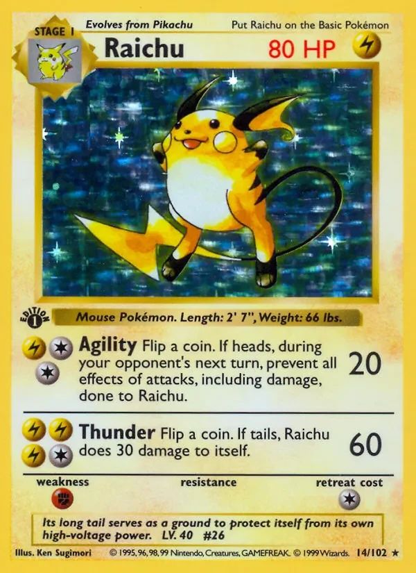 Raichu Base Set card