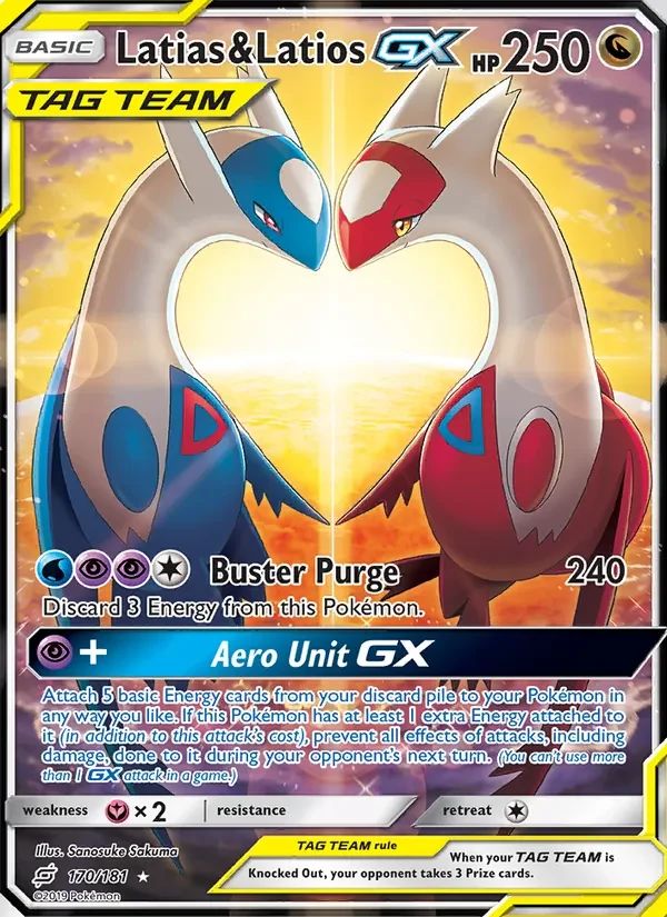 Latias & Latios GX Team Up card