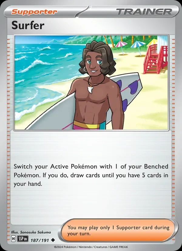 Surfer Surging Sparks card