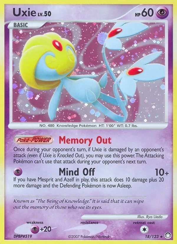 Uxie Mysterious Treasures card