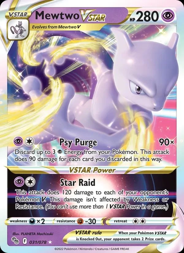 Mewtwo VSTAR Pokémon GO card