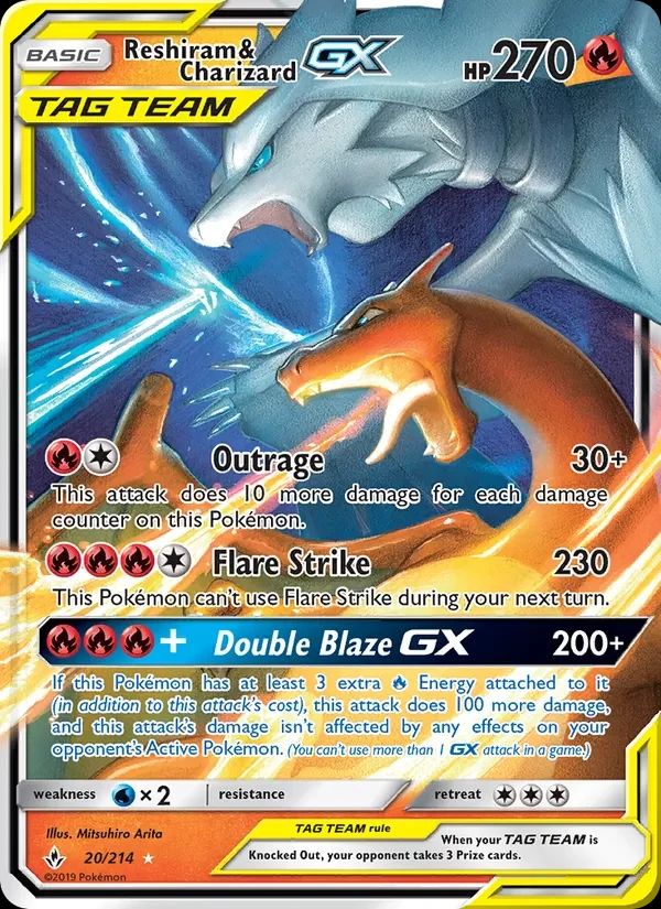 Reshiram & Charizard GX Unbroken Bonds card