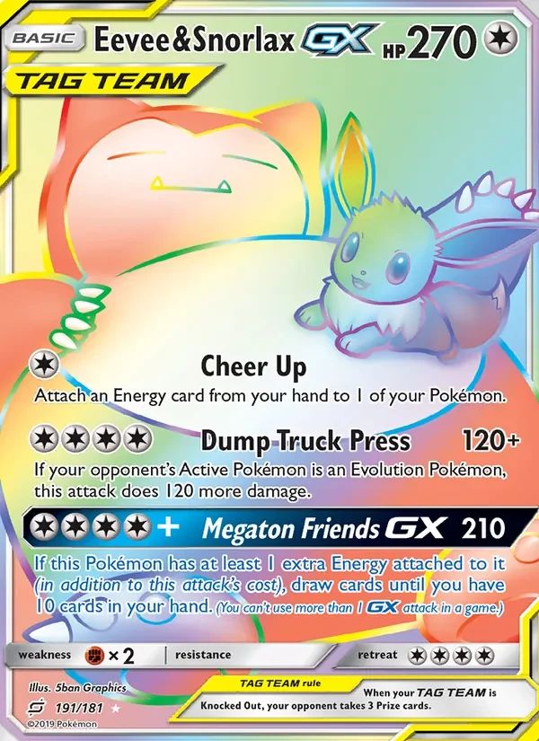 Eevee & Snorlax GX Team Up card