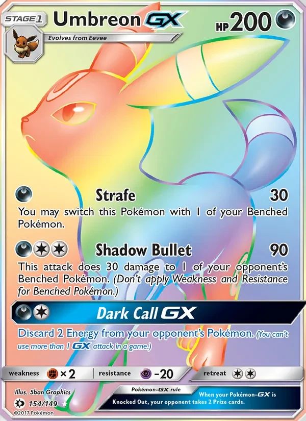 Umbreon GX Sun & Moon card