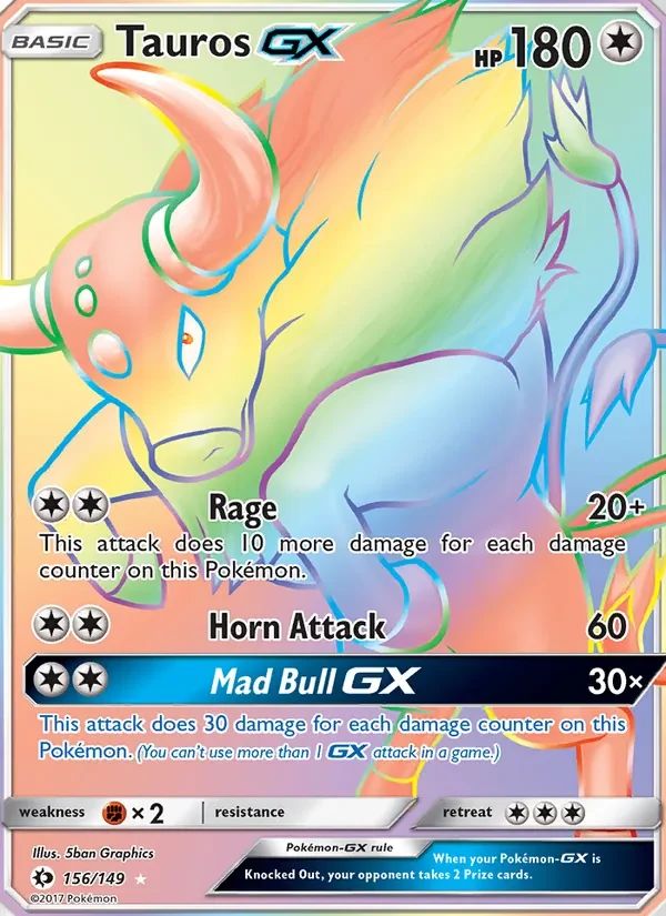 Tauros GX Sun & Moon card