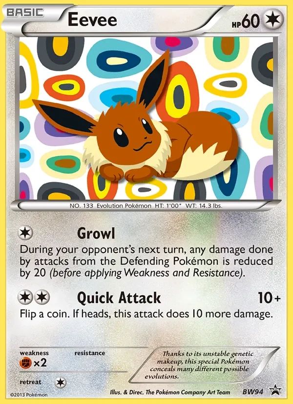 Eevee BW Black Star Promos card