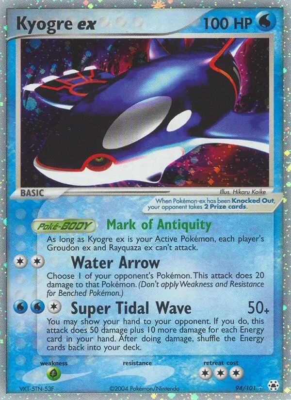 Kyogre EX EX Hidden Legends card
