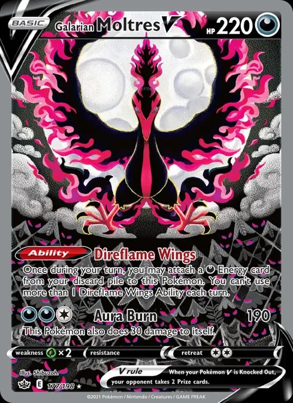 Galarian Moltres V Chilling Reign card