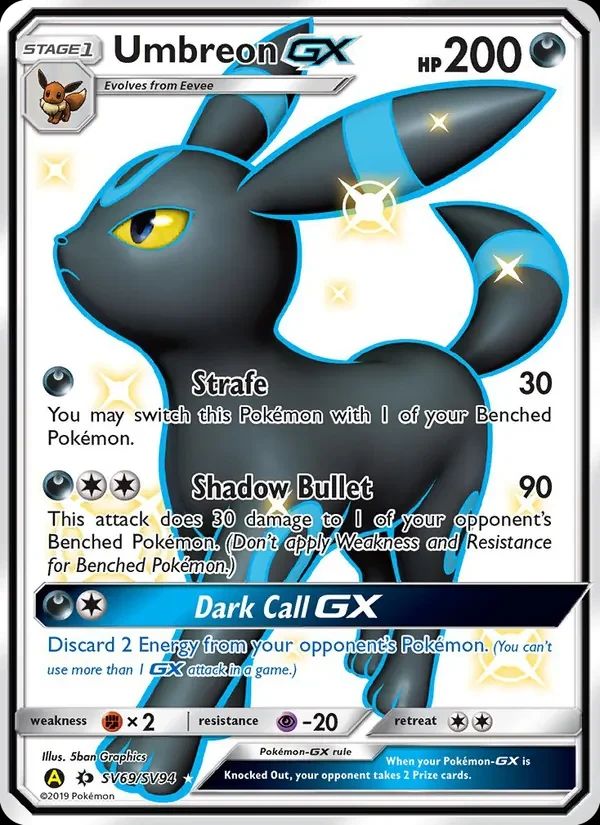 Umbreon GX Hidden Fates card
