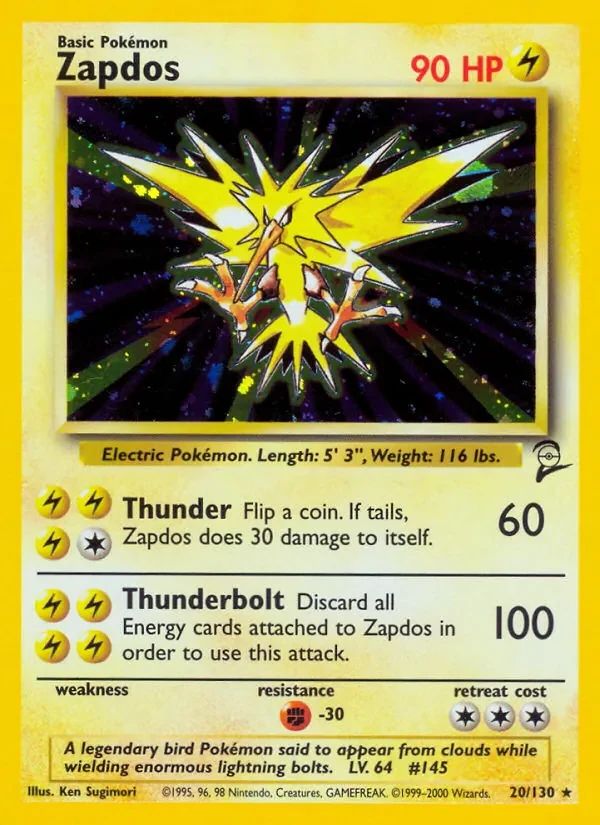 Zapdos Base Set 2 card