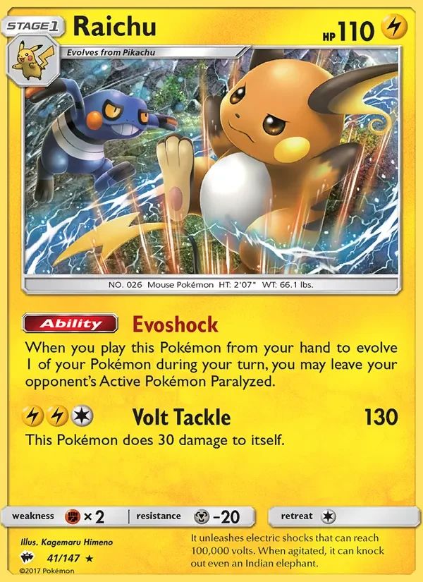 Raichu Burning Shadows card