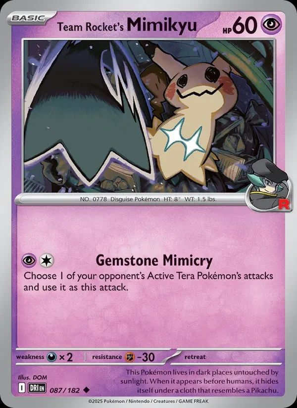 Team Rocket's Mimikyu Destined Rivals card
