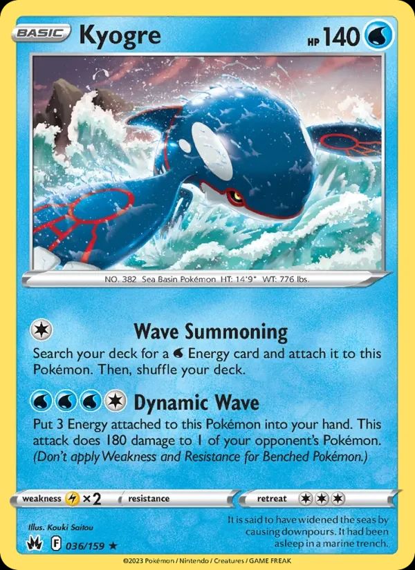 Kyogre Crown Zenith card