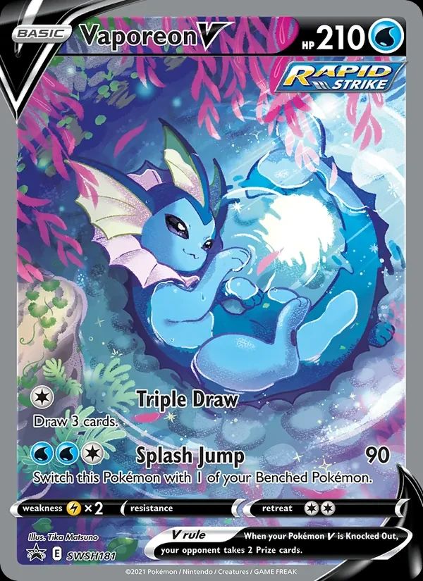 Vaporeon V SWSH Black Star Promos card