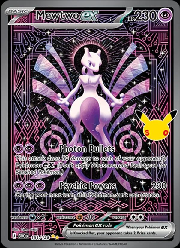 Mewtwo ex 30th Celebration card